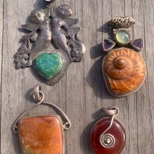 Silver and Gemstone Pendant Set Four